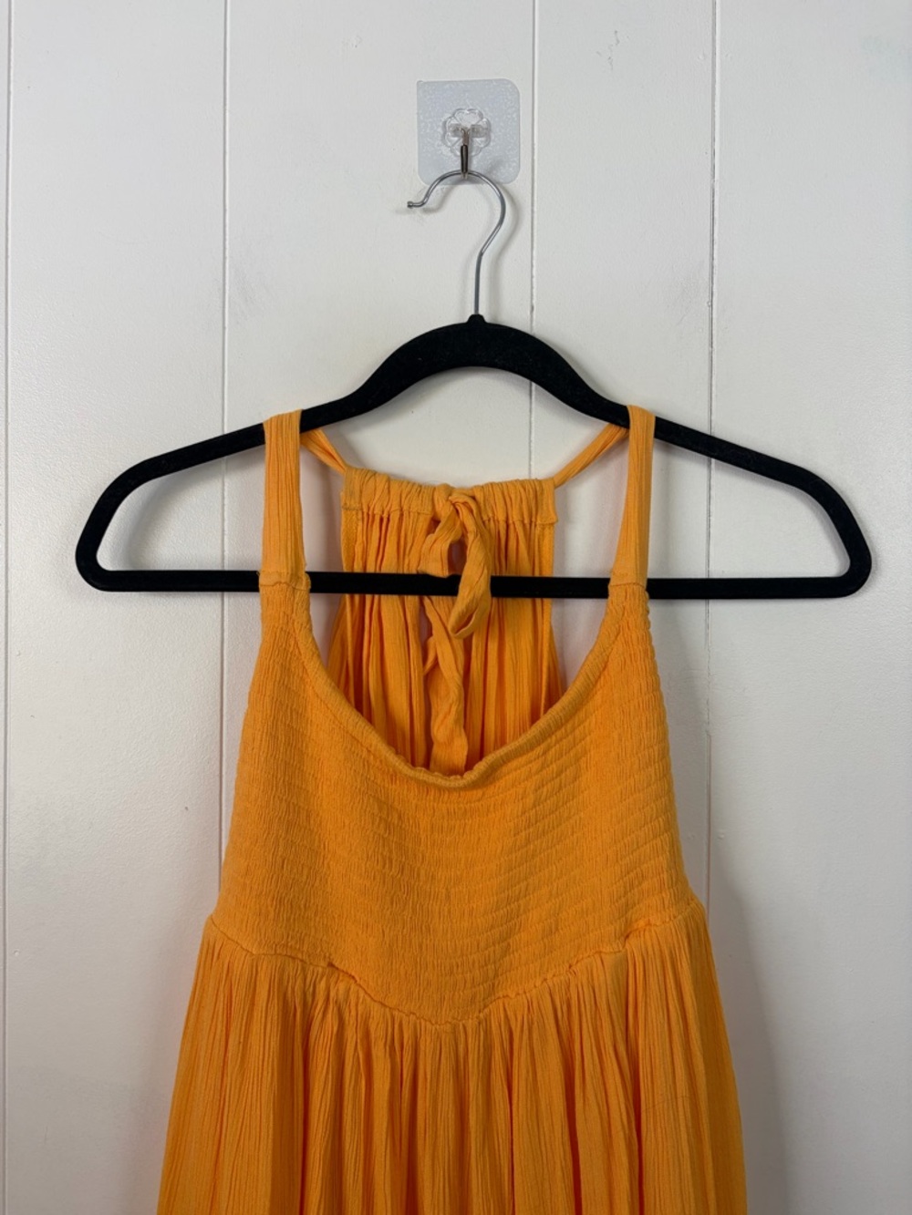 Free People Maxi Dress sz Medium NWT Orange Beach Boho Halter Side Slit Sundress - Picture 5 of 10